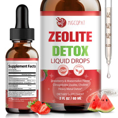 Migcopat Zeolite Detox Drops bottle cap close-up for easy daily dosing