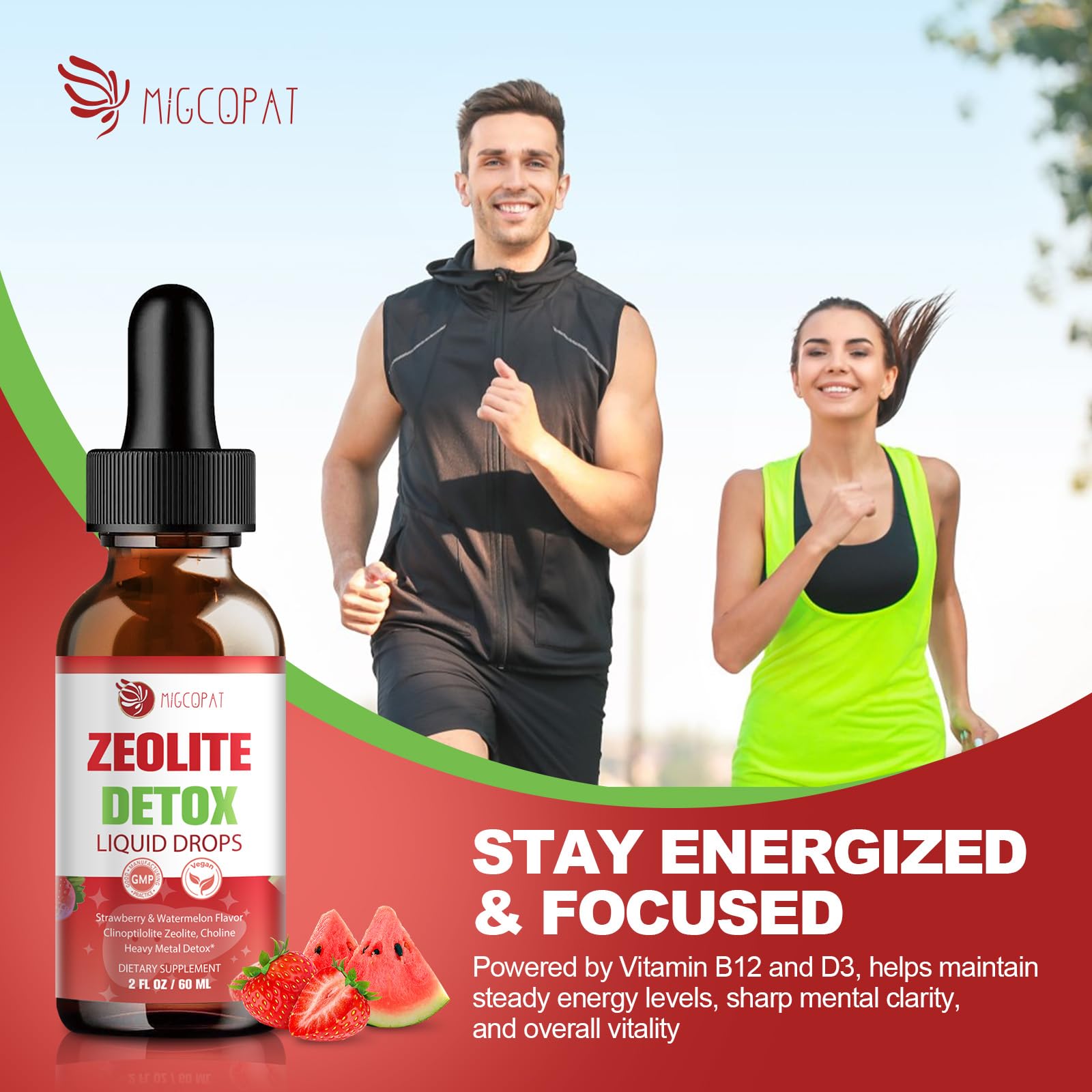 Migcopat Zeolite Detox Drops strawberry watermelon flavor for enjoyable use