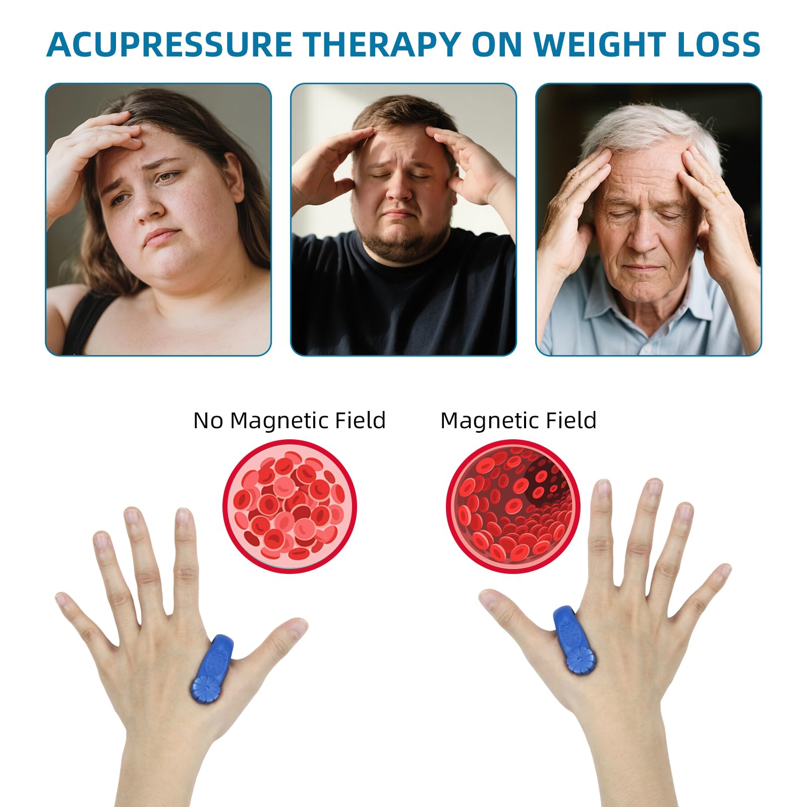 Migraine Pressure Point Clips compact design ideal for travel.