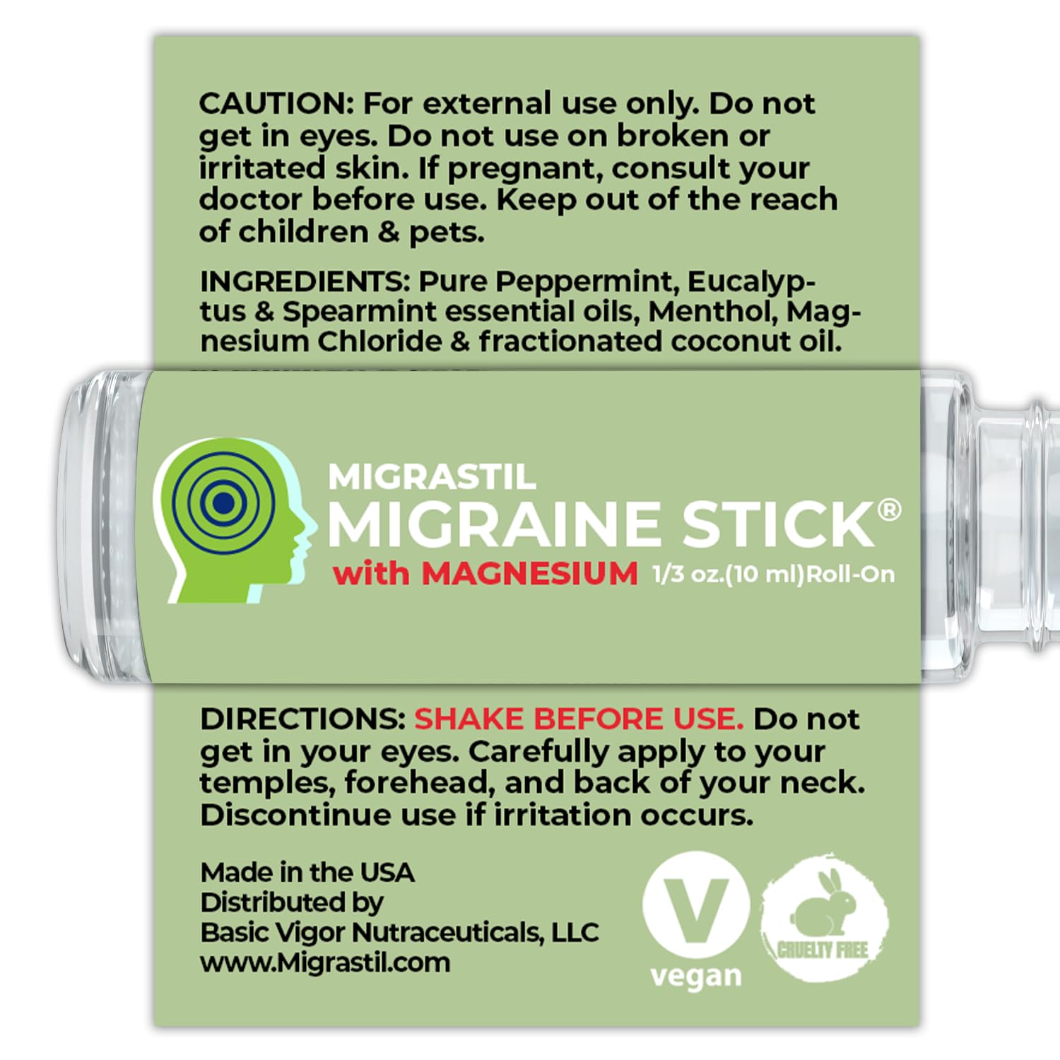 MIGRASTIL migraine stick rollerball application for temples and neck soothing
