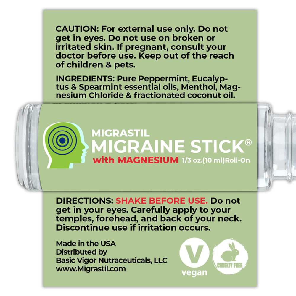 MIGRASTIL migraine stick rollerball application for temples and neck soothing