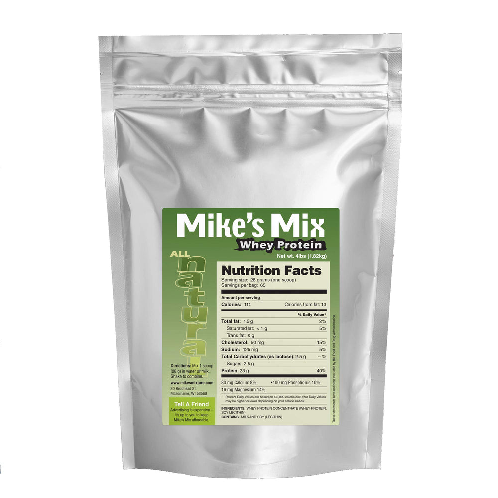 Mike's Mix whey protein concentrate package ideal for versatile shakes