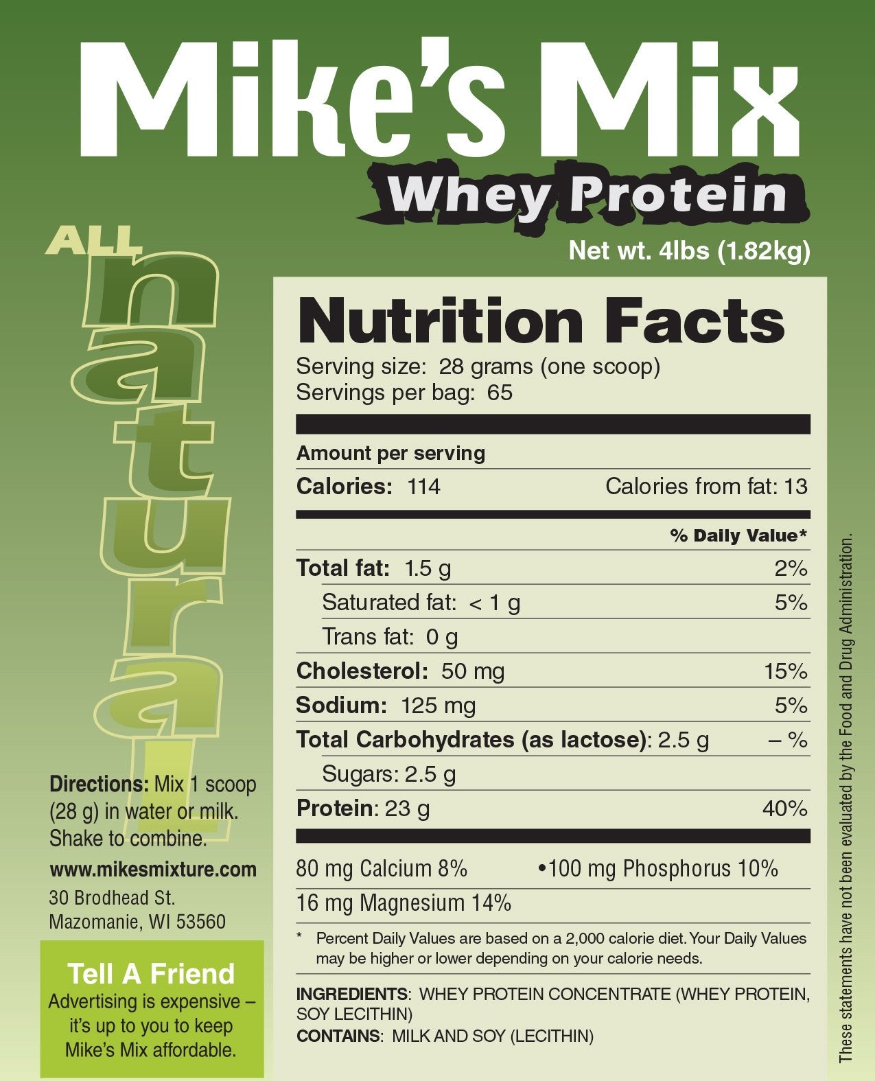 Pouring Mike's Mix unflavored whey protein for clean nutrition
