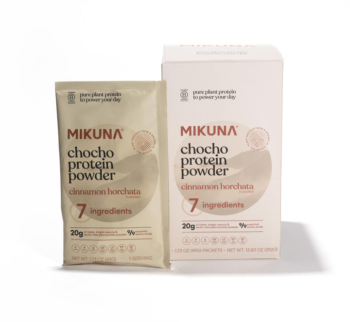 Mikuna Chocho Superfood Protein bottle front showing plant-based protein for active lifestyles