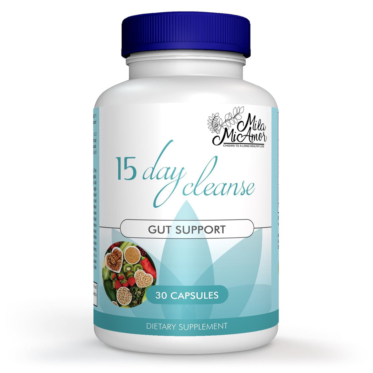 Mila Miamor 15 Day Cleanse bottle front view for gut support