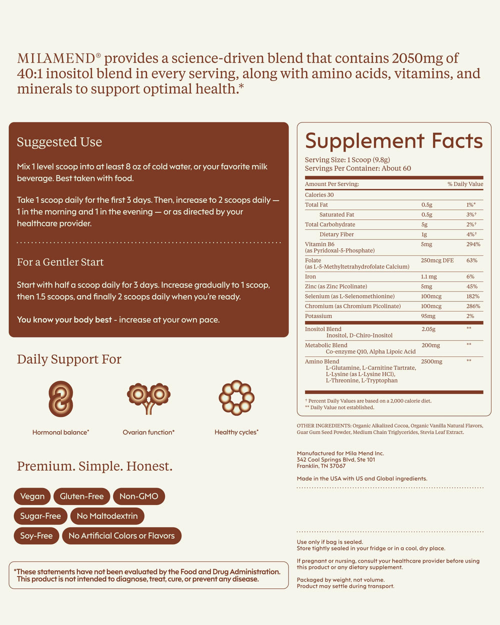 Milamend chocolate supplement mixing—smooth texture in beverages