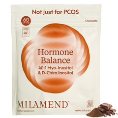Milamend Hormone Balance chocolate powder bottle for daily energy and balance