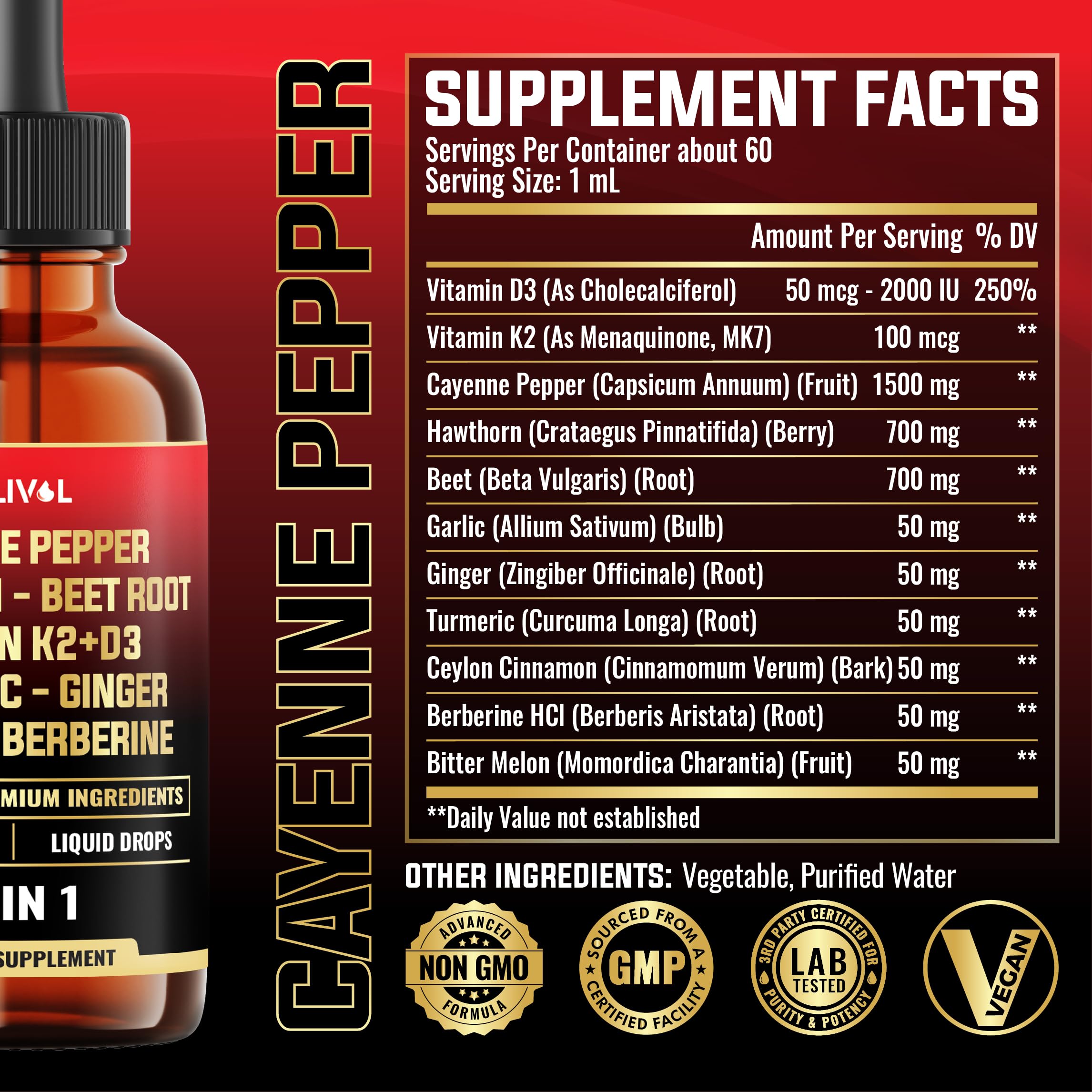 MILIVOL 11in1 dropper-action showing easy measured drops for daily use