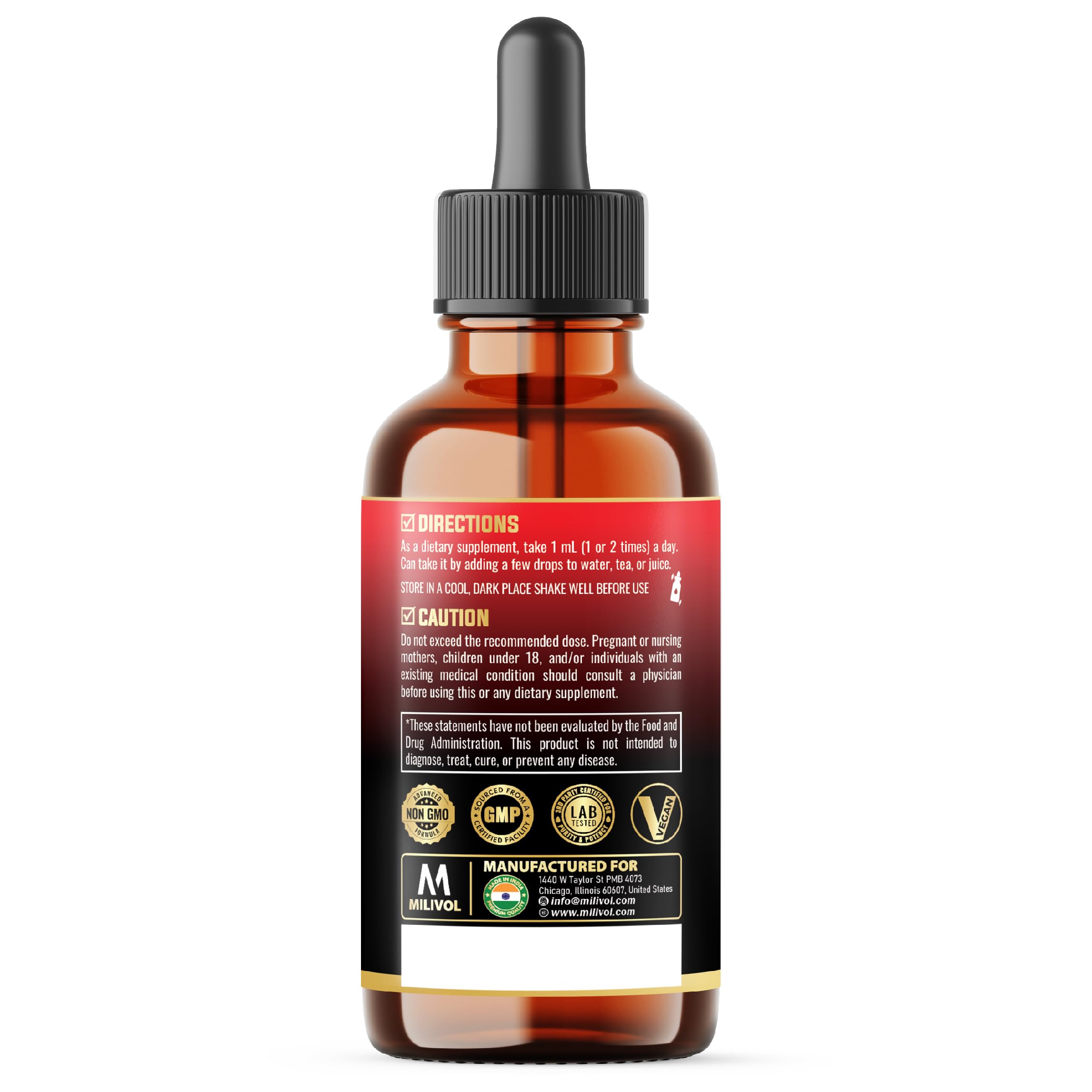 MILIVOL 11in1 packaging concept with 60ml bottle highlighting 2-month supply