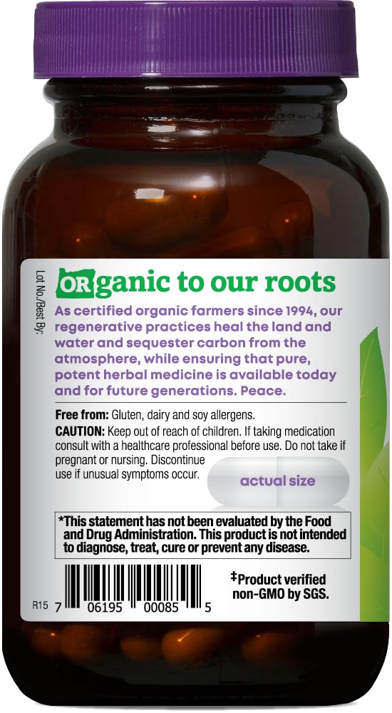 Close-up of organic ingredients like milk thistle and dandelion