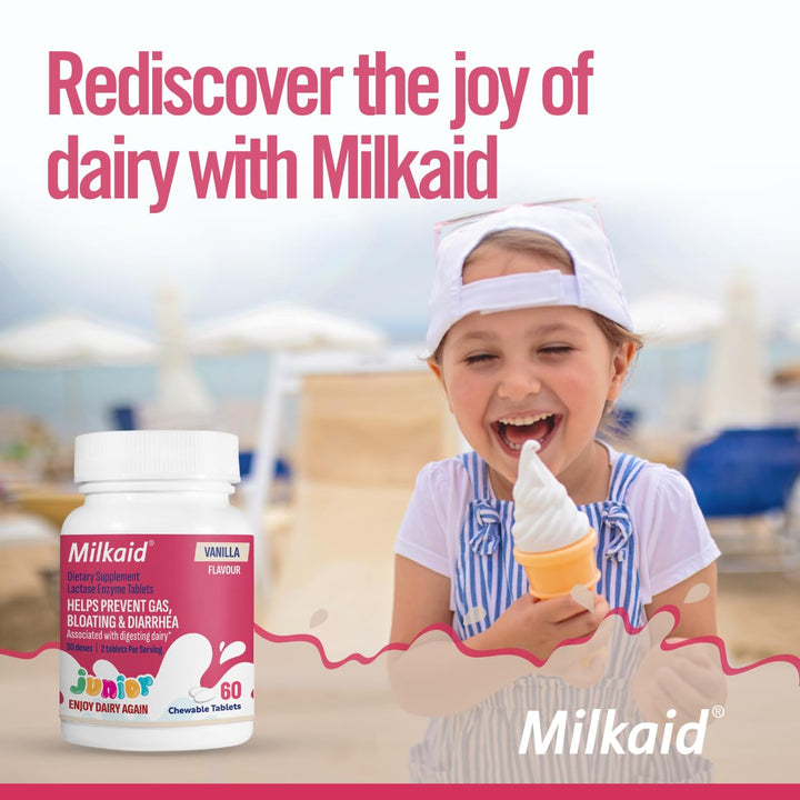 Milkaid Junior vegetarian and gluten-free formula with no artificial flavours.