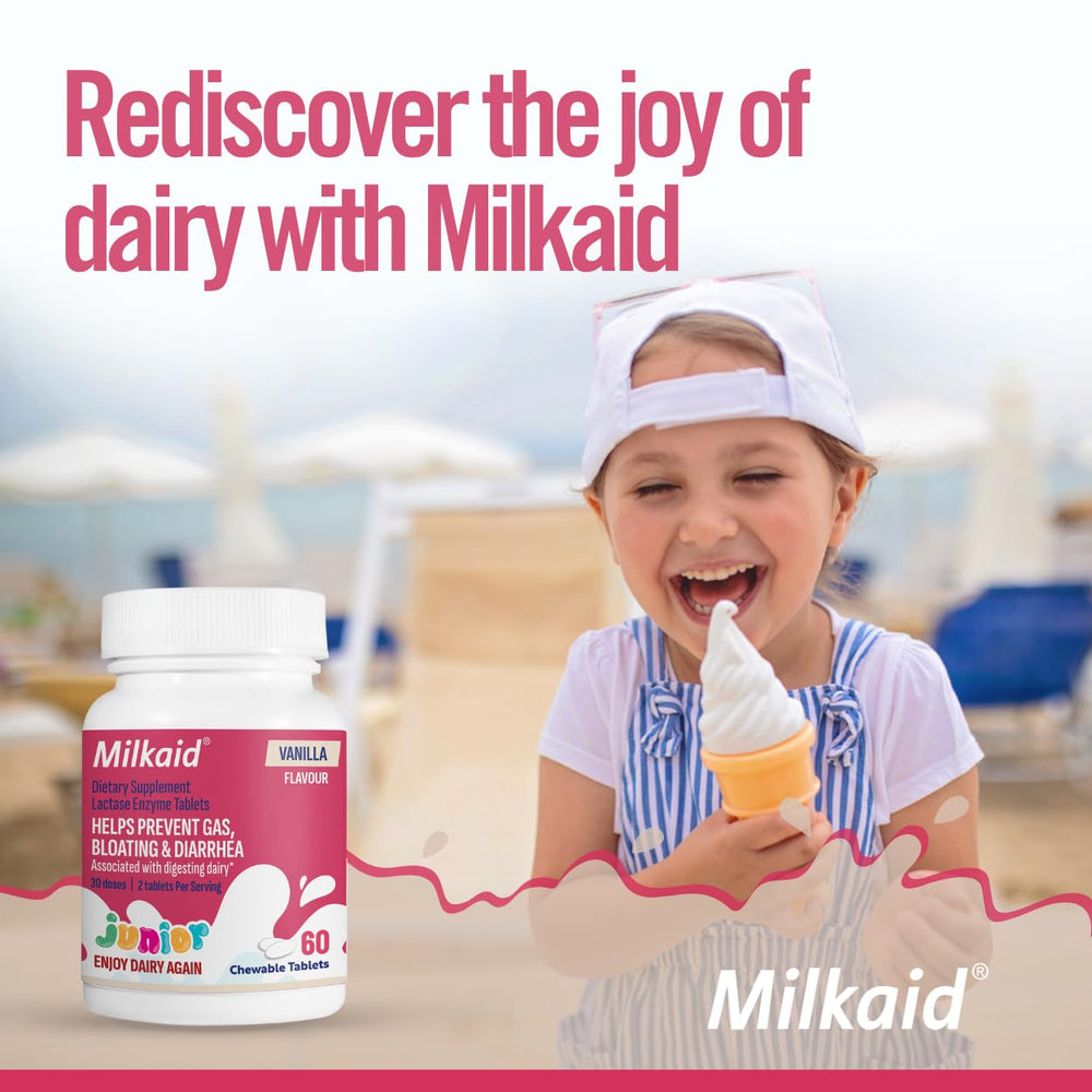 Milkaid Junior vegetarian and gluten-free formula with no artificial flavours.