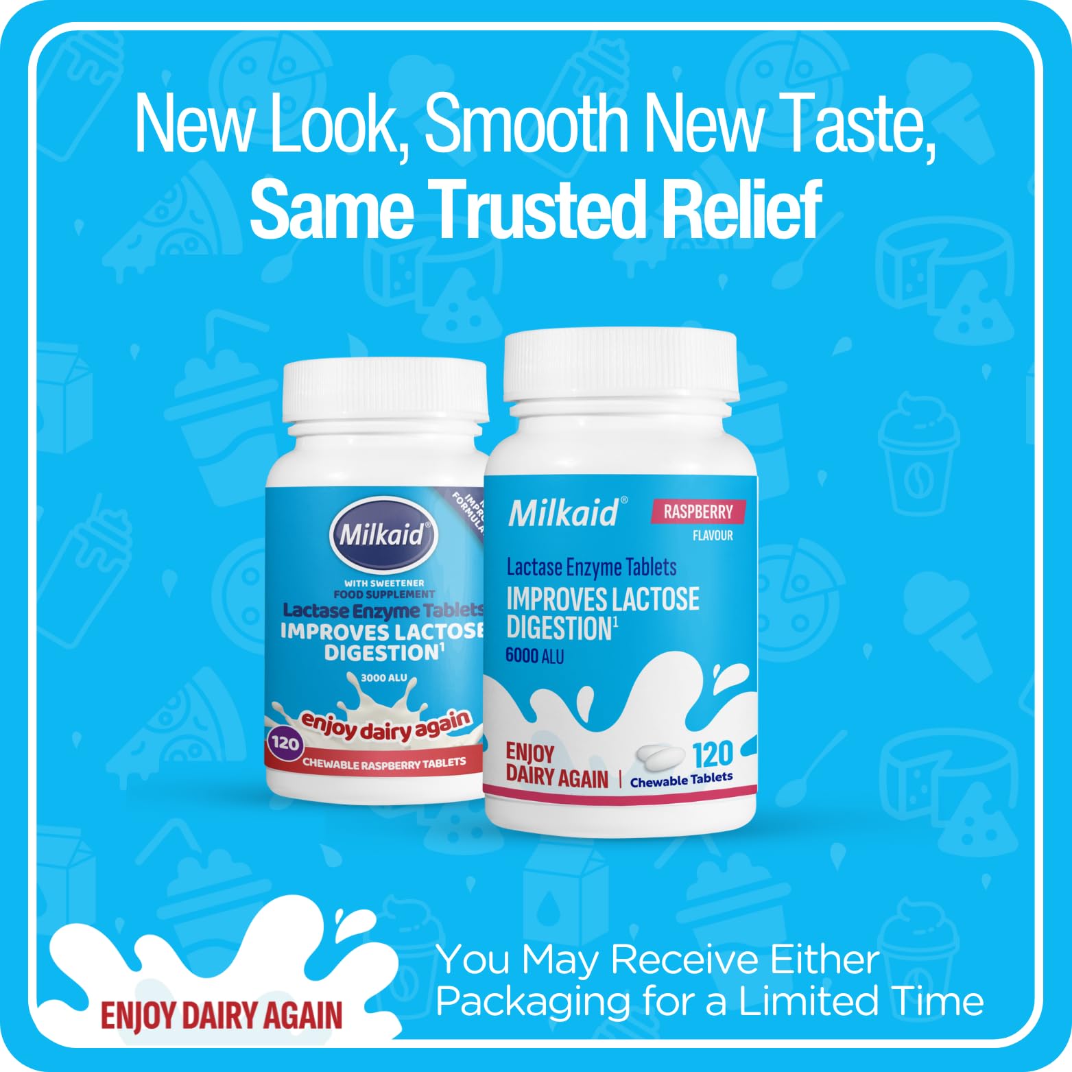 Closeup of Milkaid raspberry chewables highlighting flavor