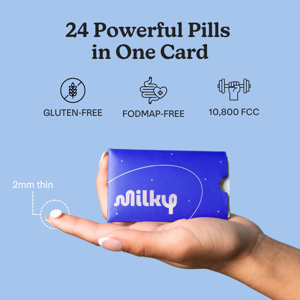 Milky packaging beside a dairy drink illustrating real-life use cases.