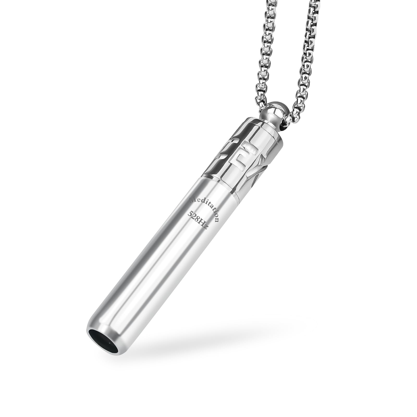 Milumber 528 Hz Breathing Necklace close-up with diffuser pendant for mindful diffusion.