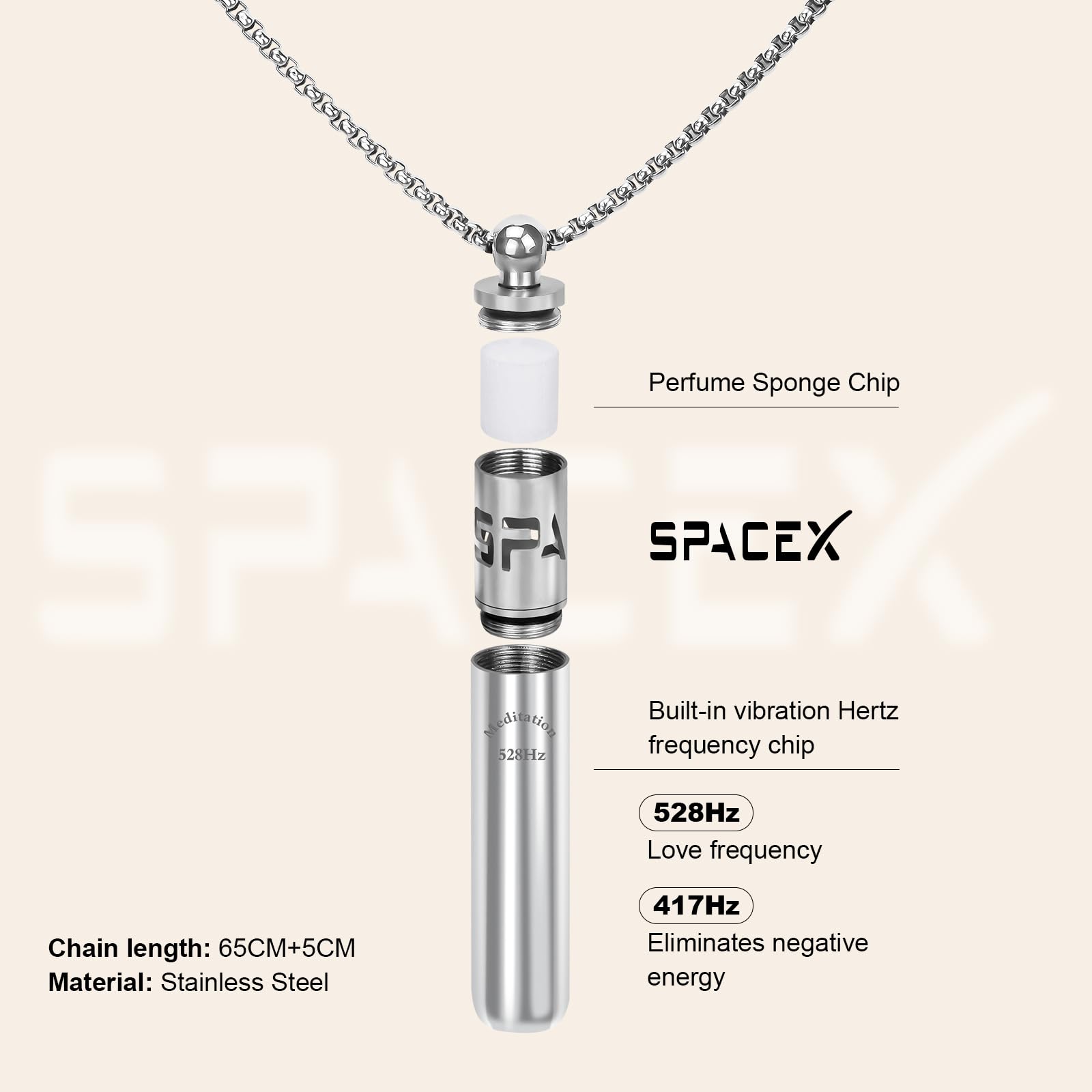 Milumber anxiety-relief necklace worn during moments of stress.