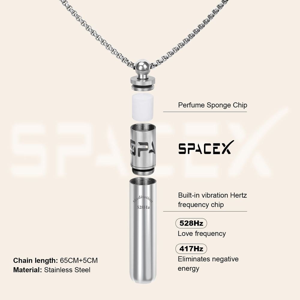Milumber anxiety-relief necklace worn during moments of stress.