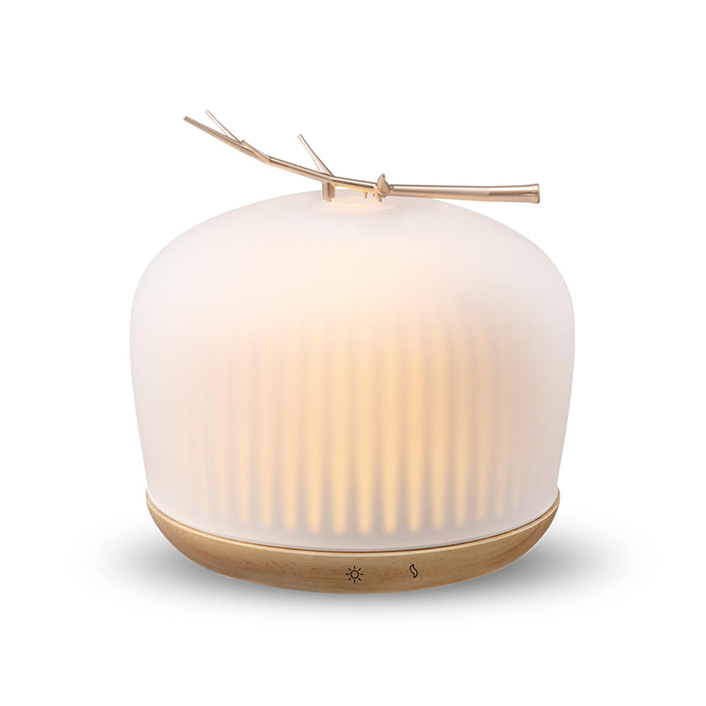 Mimicat Quiet Diffuser with glass dome for a serene living room ambiance