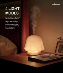 mimicat warm night light diffuser with four gentle modes for relaxing nights