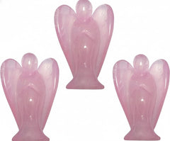 Mina Heal pocket guardian angel figurine in rose quartz, calming decorative keepsake for meditation