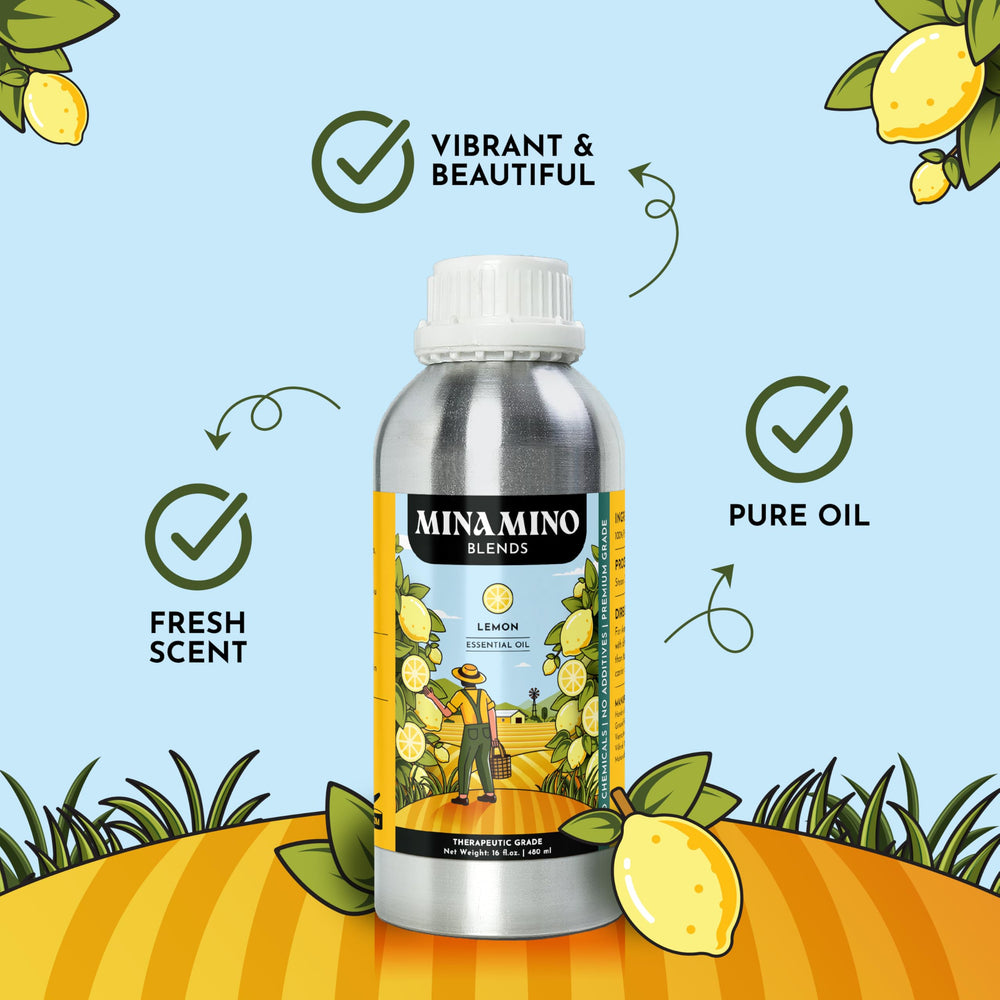 Minamino Blends lemon oil packaging box ready to gift or store