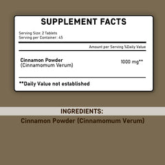 Minature Cinnamon Tablets packaging highlighting plant-based formula