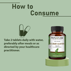 minature curry leaves tablet ingredients image featuring curry leaves extract