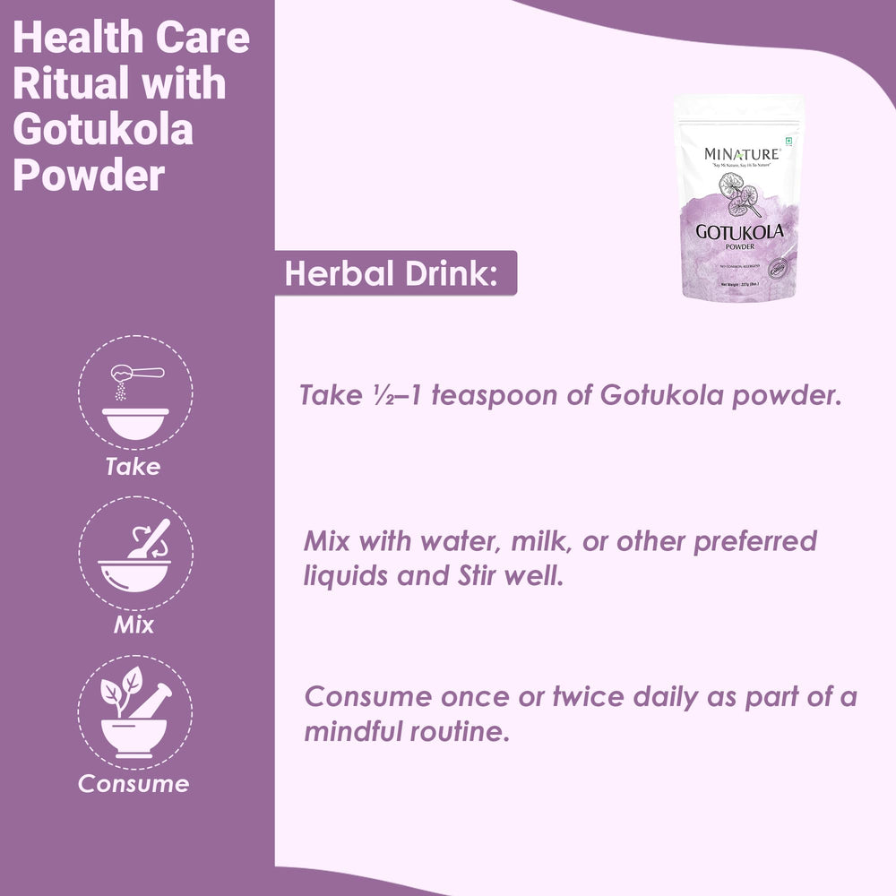 Gotu Kola powder dissolving in water for a quick herbal drink.