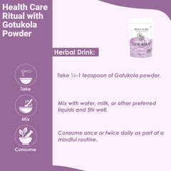 Gotu Kola powder dissolving in water for a quick herbal drink.