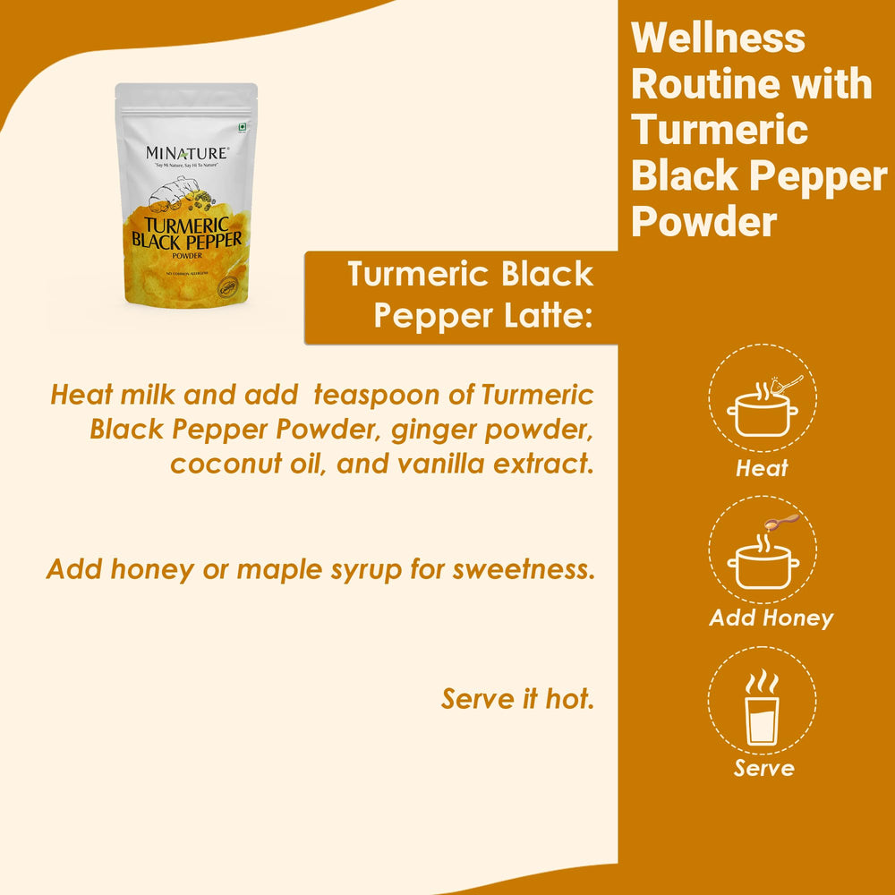 minature mi nature turmeric powder with black pepper on vegetables—seasoning that enhances profiles