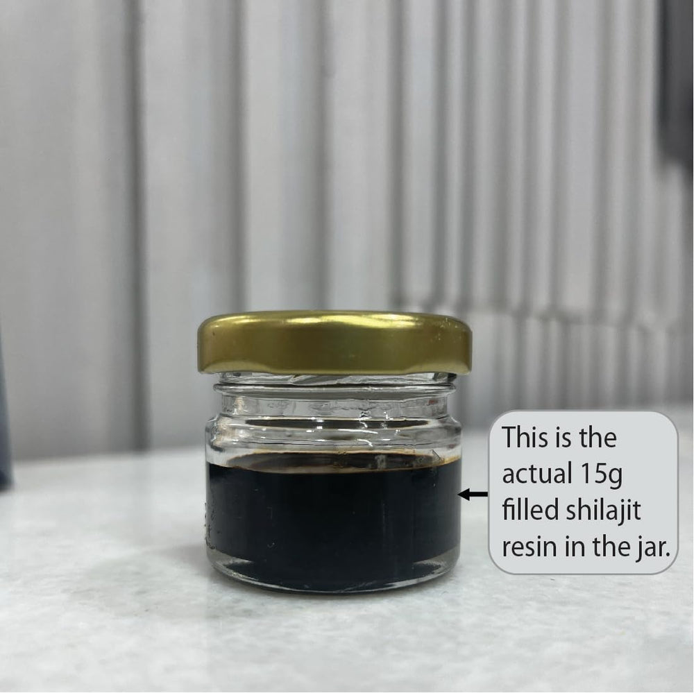 minature Shilajit Resin spoon included for easy dosing and use