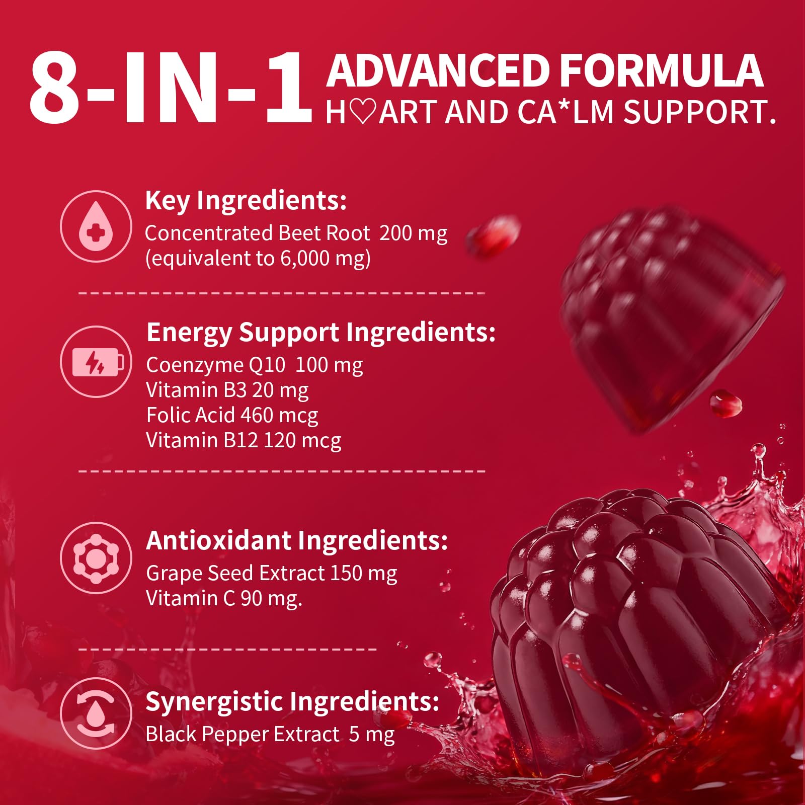 Minch Beet Root Gummies being poured demonstrates quick daily intake