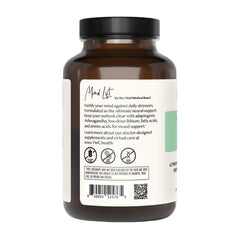 Mind Lift capsules closeup highlighting GABA and DHA ingredients.