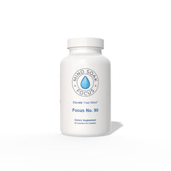 Mind Soak Focus No. 90 bottle label showing branding for cognitive support