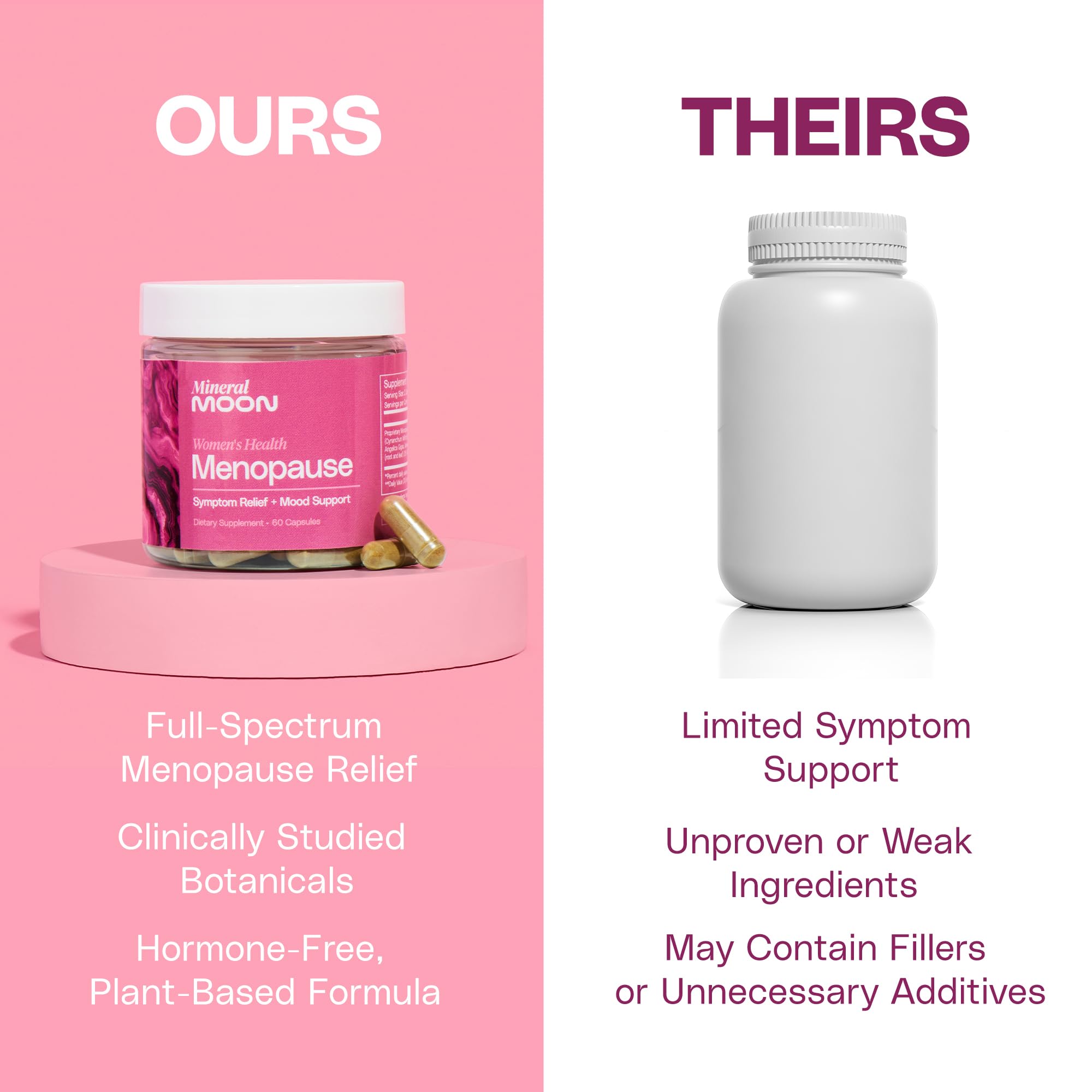 Mineral Moon mental clarity capsules support focus during hormonal changes.