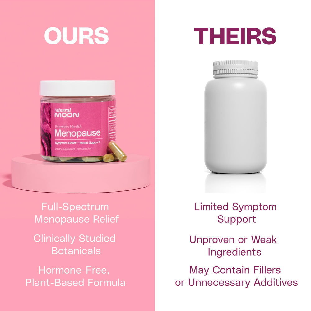 Mineral Moon mental clarity capsules support focus during hormonal changes.