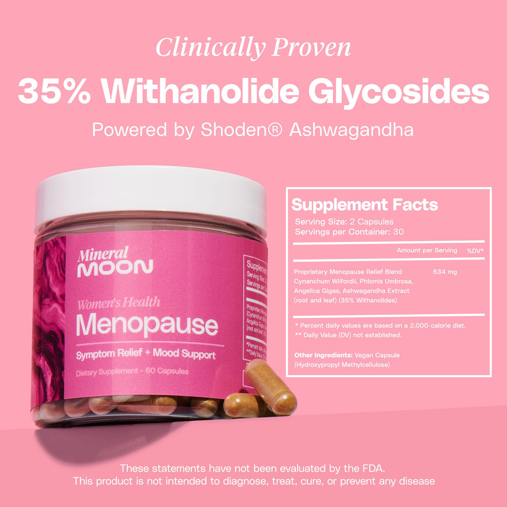 Mineral Moon night sweats relief capsules promote restful nights.