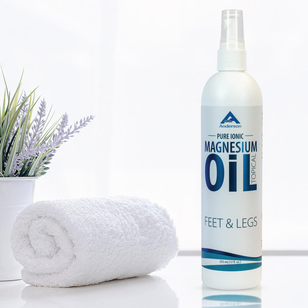 Mineral Resources Magnesium Oil Spray bottle ready for daily use promoting relaxation.