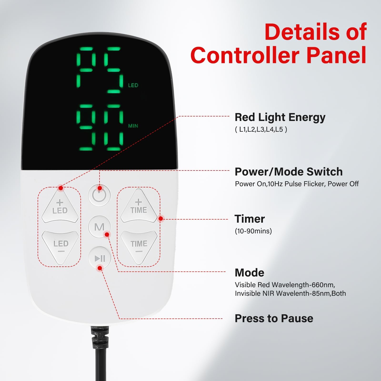 Mingraro auto-timer 10-90 minutes enables customizable sessions
