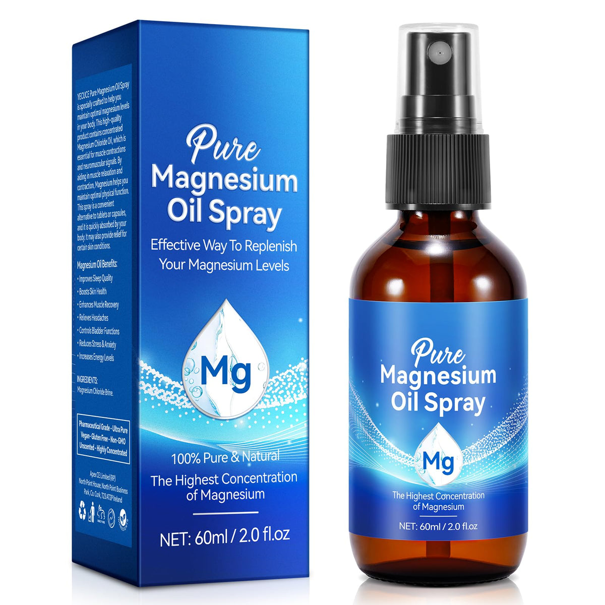 MINGYITUO Pure Magnesium Spray bottle close-up for easy application