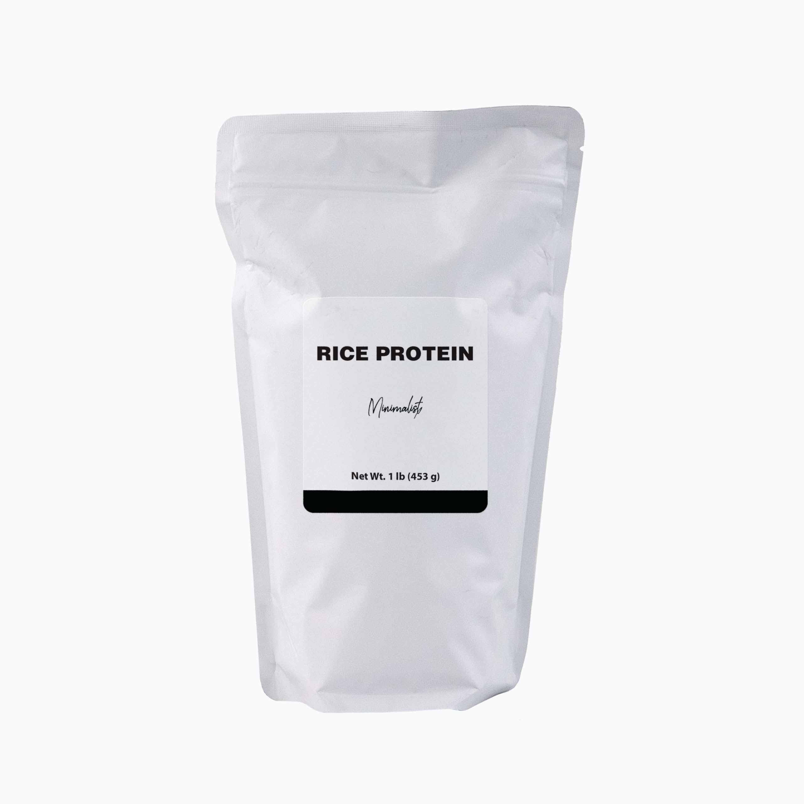 Minimalist Rice Protein bag on kitchen counter for quick mixing and convenience