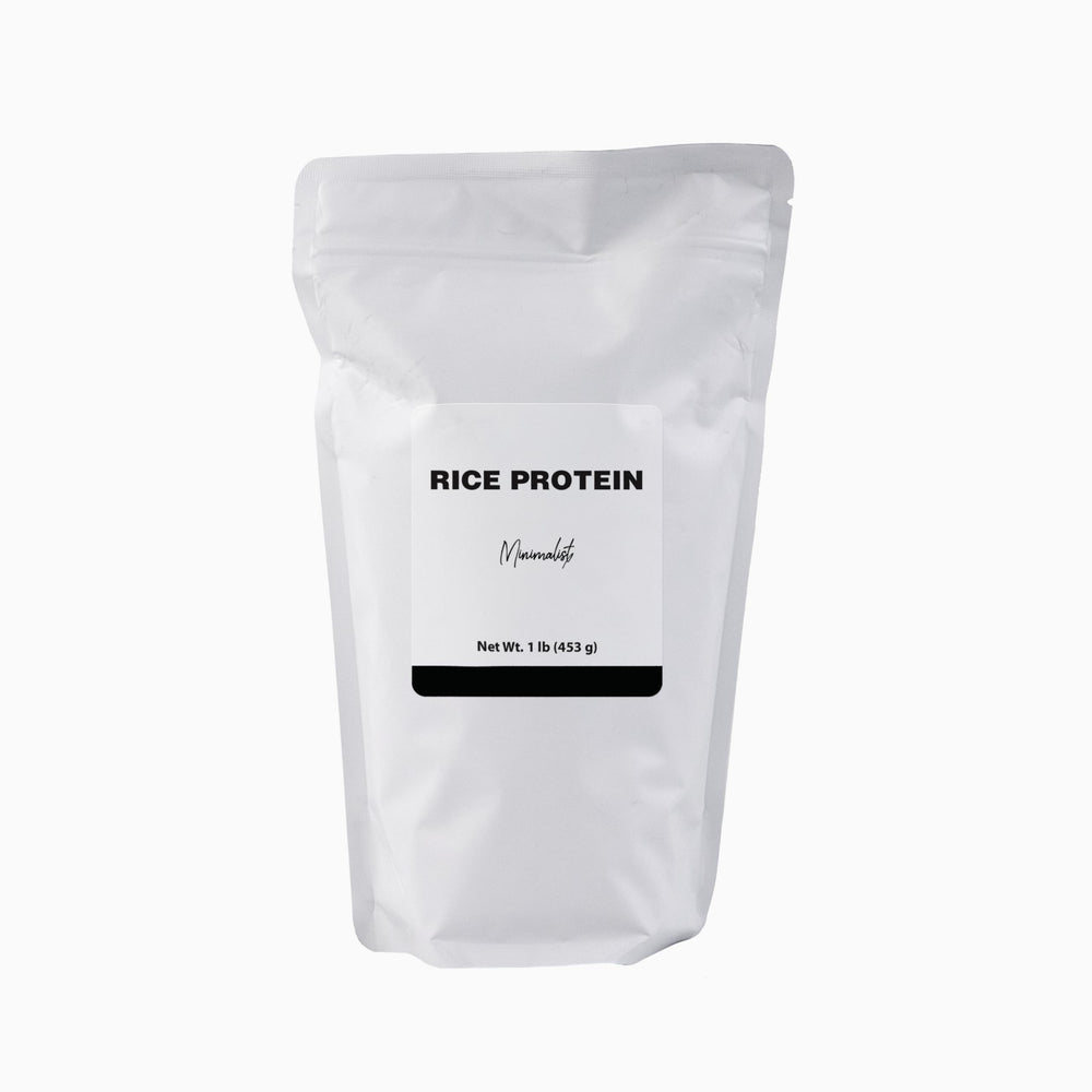 Minimalist Rice Protein bag on kitchen counter for quick mixing and convenience