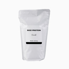 Minimalist Rice Protein bag on kitchen counter for quick mixing and convenience