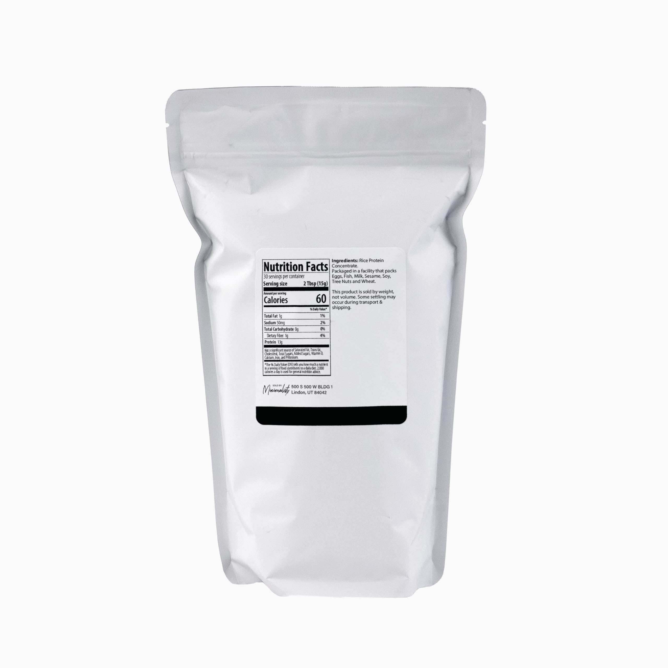 Minimalist Rice Protein being poured into a shaker for easy smoothies
