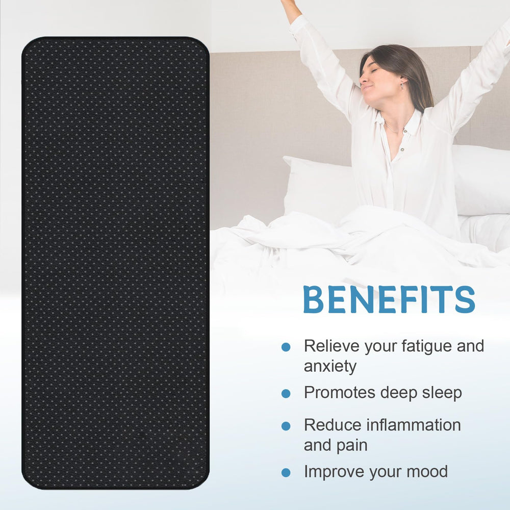 MINPWNP grounding bed mat care image showing wipe-clean maintenance.