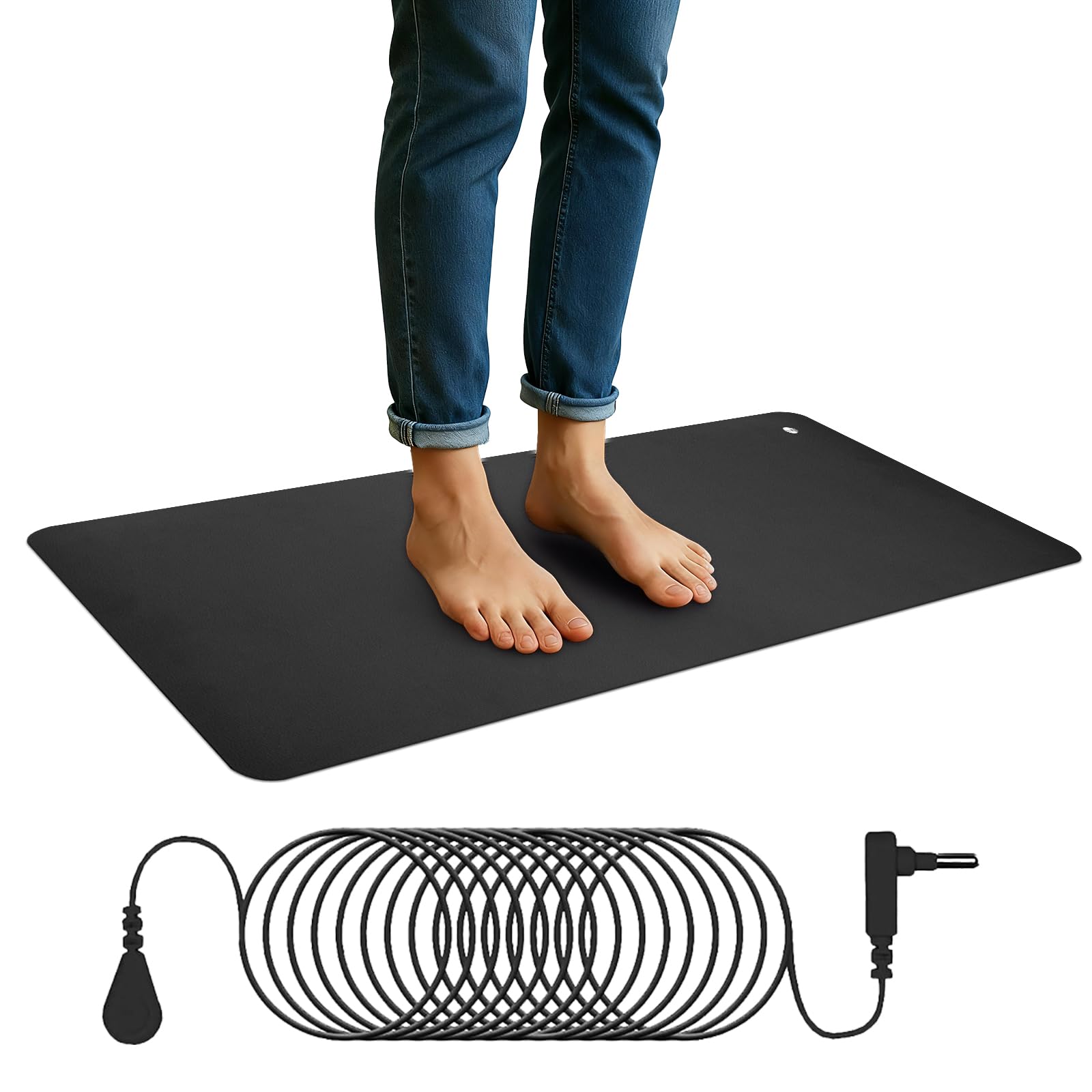 MINPWNP Grounding Mat Feet scene with barefoot grounding for relaxation.