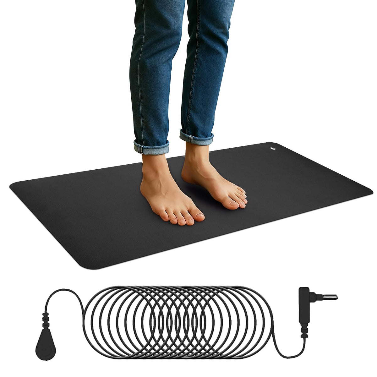 MINPWNP Grounding Mat Feet scene with barefoot grounding for relaxation.