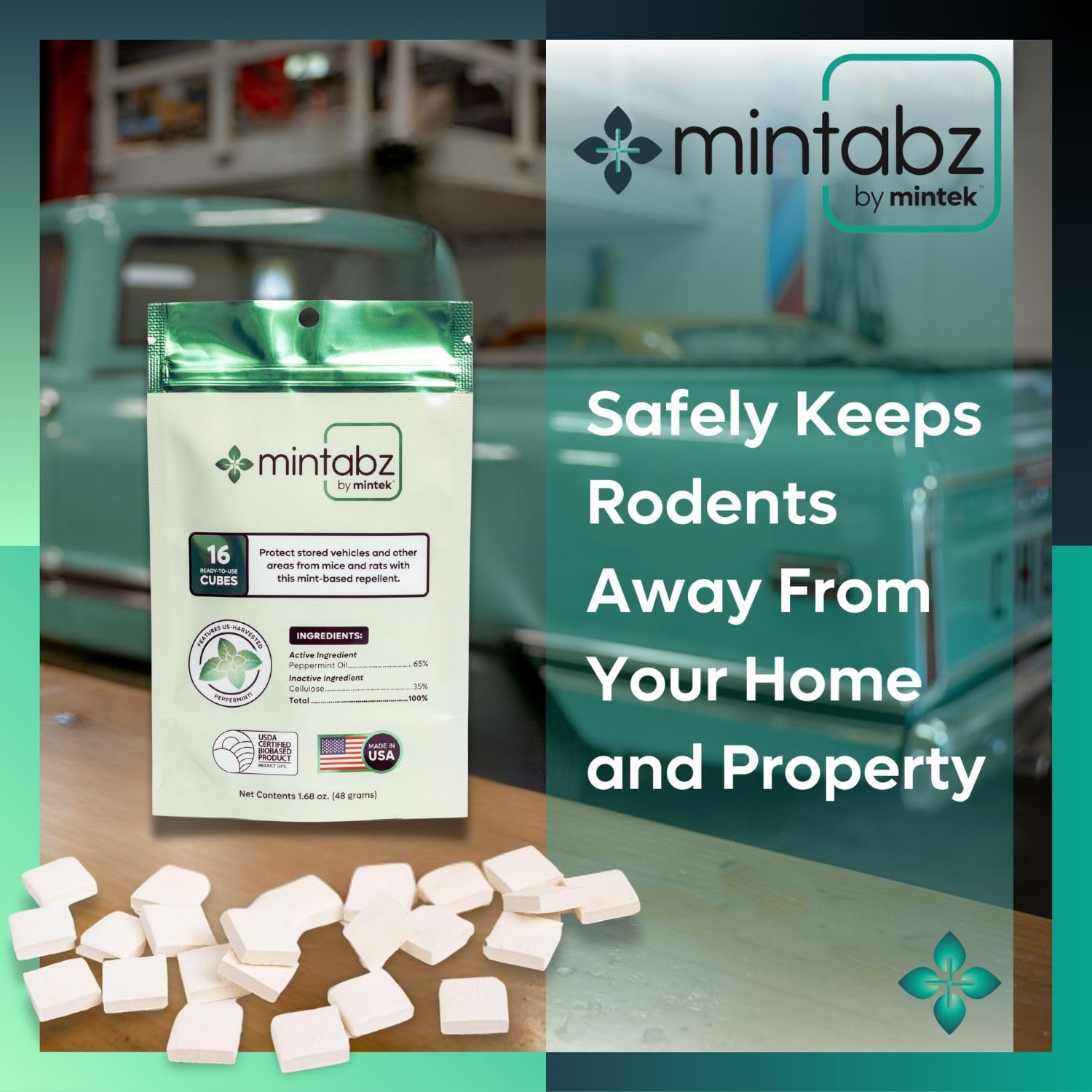 Mintek Mintabz cubes USA made with peppermint oil