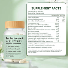 Minyang Pentadecanoic Acid capsules closeup, easy-to-swallow vegan form