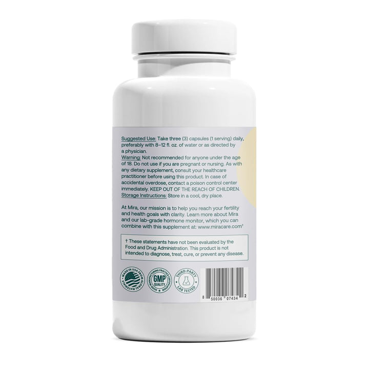 MIRA PCOS usage scene with water and capsules